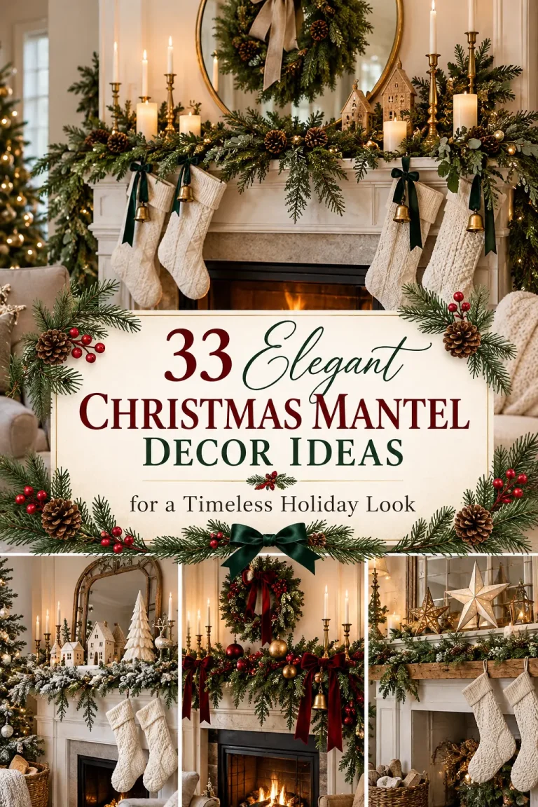 33 Elegant Christmas Mantel Decor Ideas for a Timeless Holiday Look