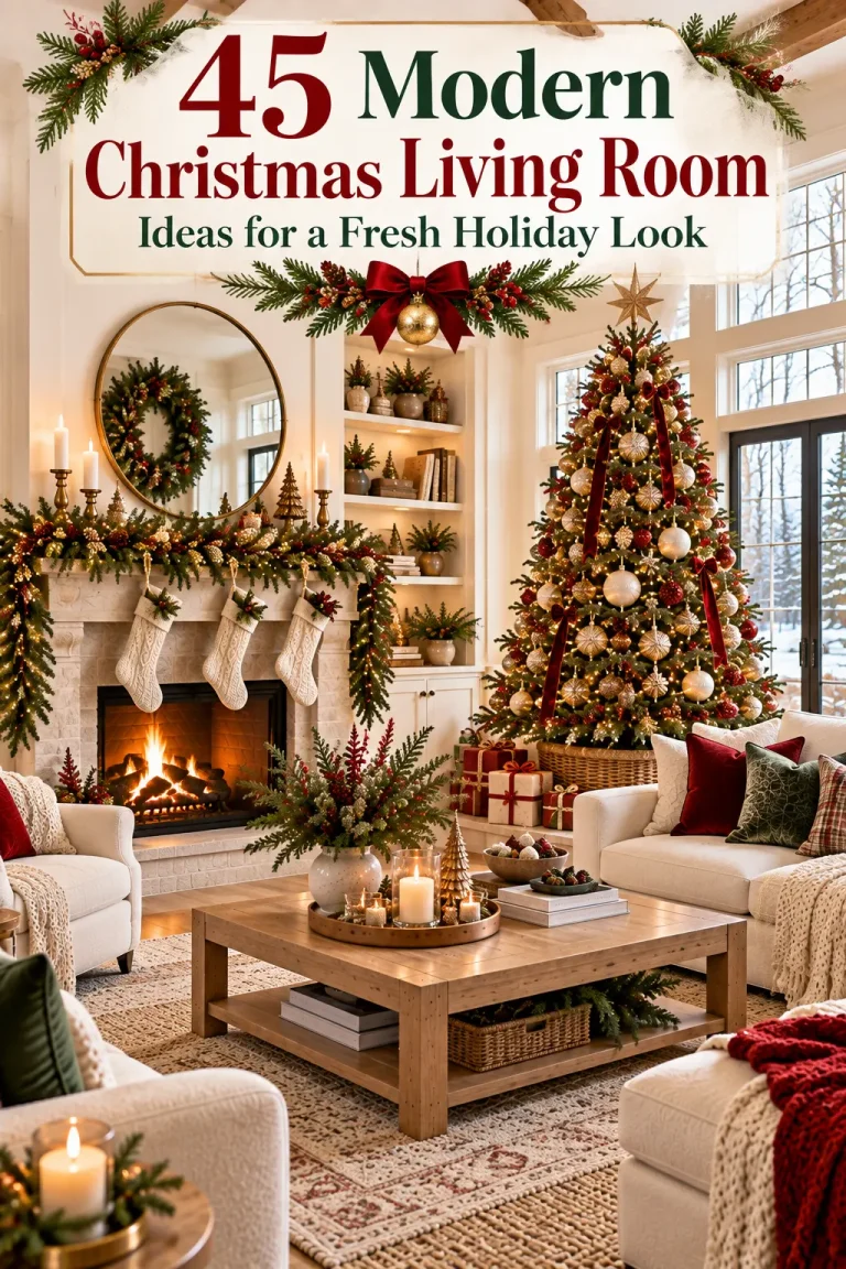 45 Modern Christmas Living Room Ideas for a Fresh Holiday Look